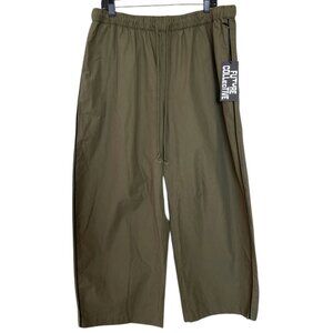 Future Collective Women's Mid-Rise Barrel Leg Track Pants Dark Olive Green XL